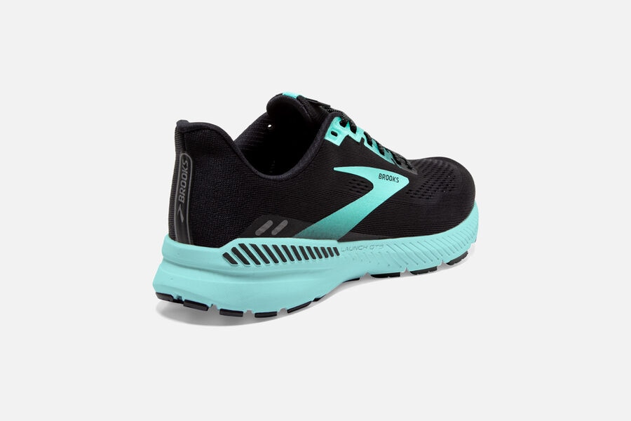 Brooks Launch GTS 8 Road Running Shoes Womens - Black/Blue - OGMKH-8249